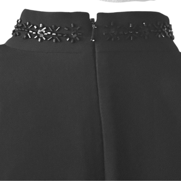 LIZ CLAIBORNE Womens Size 8 Black Beaded Keyhole Neck Tea Length Dress Maxi - Picture 10 of 11